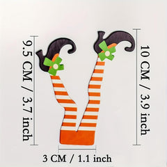 12pcs Halloween Topper Sign Witch Feet Cake Topper