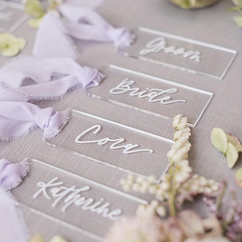 20pcs Acrylic Wedding Place Cards Rectangle Table Setting Sign Plate
