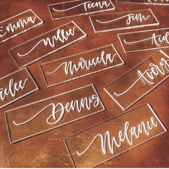 20pcs Acrylic Wedding Place Cards Rectangle Table Setting Sign Plate