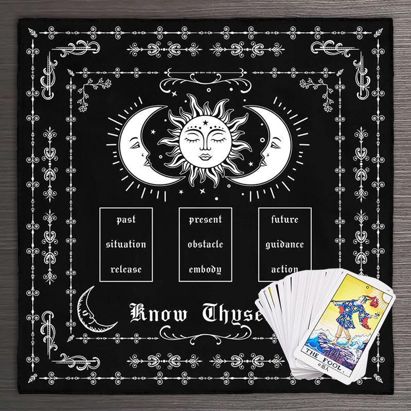 Tarot Spread Cloth Sun Moon Spread Reading Cloth Witch Home Decor