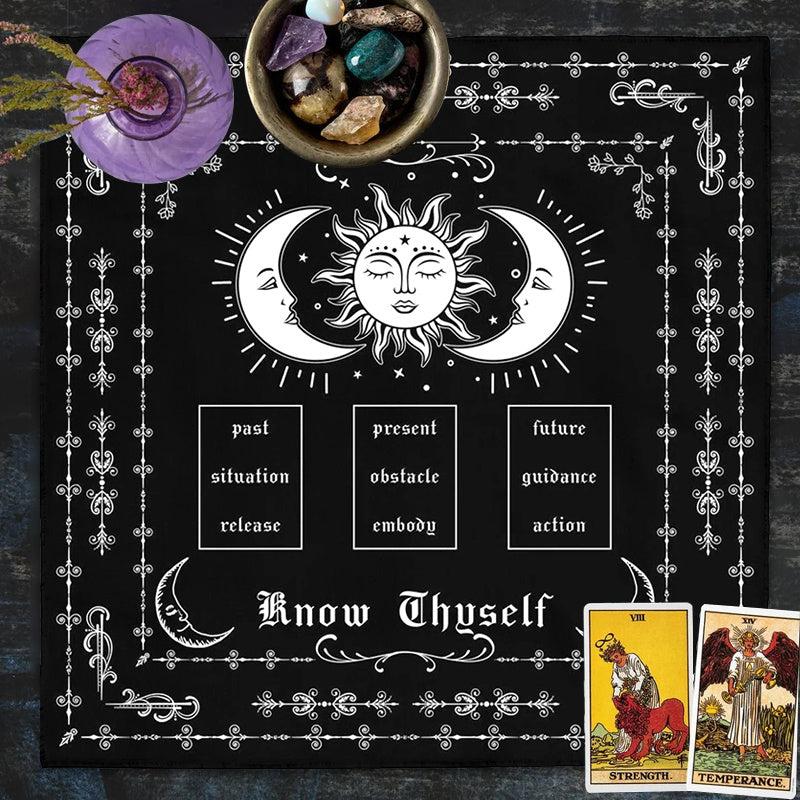 Tarot Spread Cloth Sun Moon Spread Reading Cloth Witch Home Decor