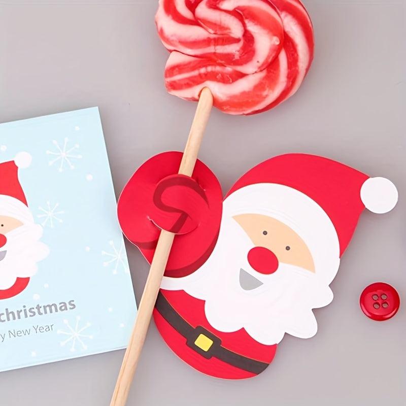 50pcs Christmas Lollipop Card DIY Decoration Card Paper Card