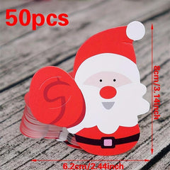 50pcs Christmas Lollipop Card DIY Decoration Card Paper Card