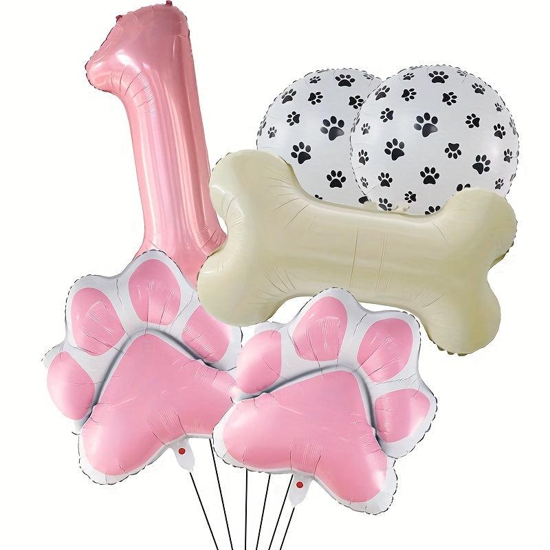 Dog Paw Bone Foil Balloons - Pawty Balloon Party Supplies