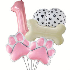 Dog Paw Bone Foil Balloons - Pawty Balloon Party Supplies