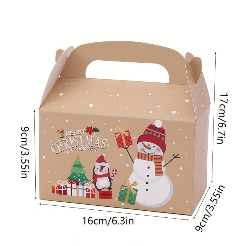 4pcs Merry Christmas Candy Biscuit Gift Boxes - Event & Party Supplies