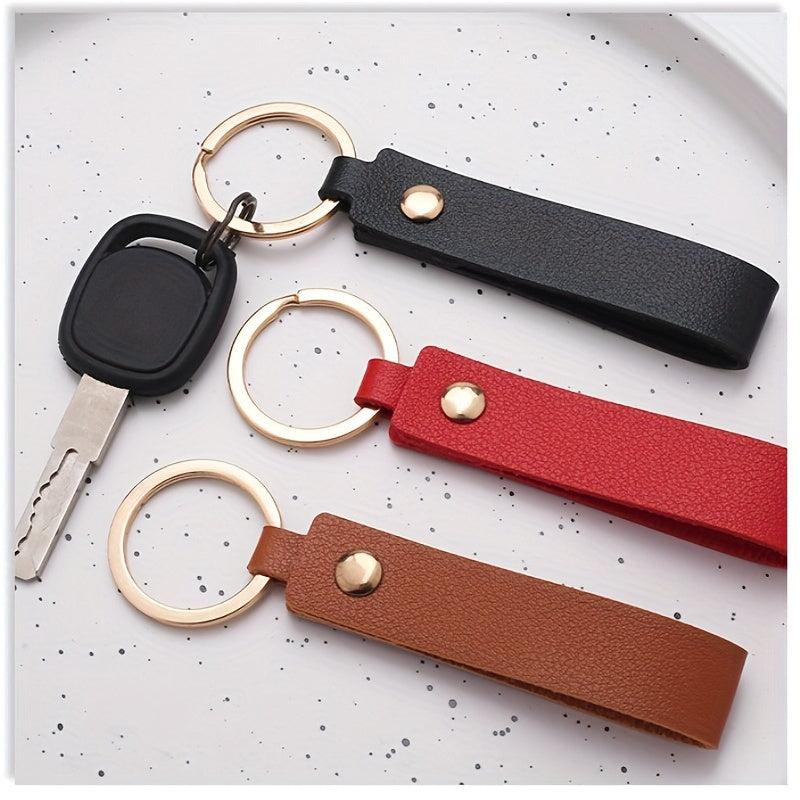 PU Leather Keychain Pendant Box Bag Accessories Car Key Rope Gift Ornament