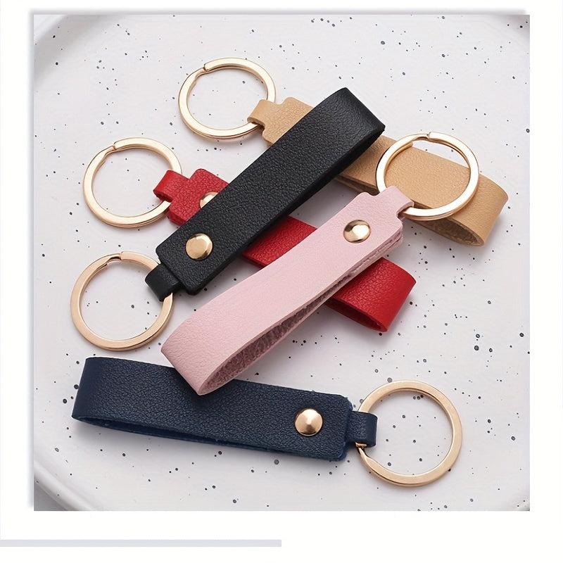 PU Leather Keychain Pendant Box Bag Accessories Car Key Rope Gift Ornament