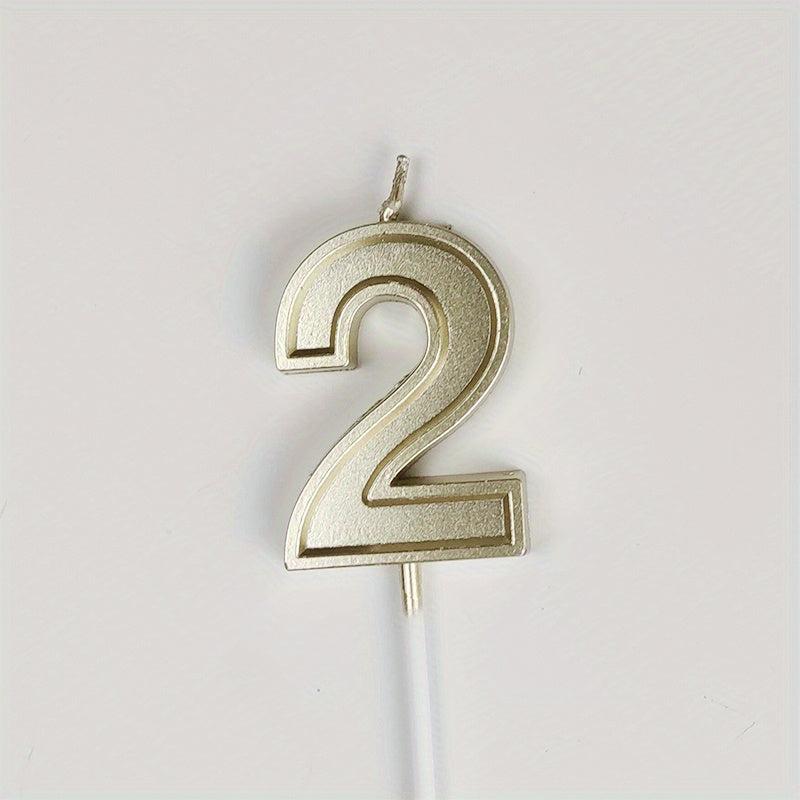 1pc Golden Number Birthday Candle 1 Year Old Party Cake Decoration