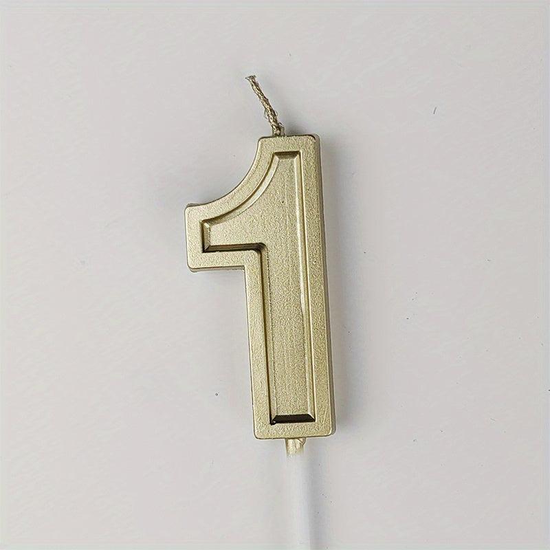 1pc Golden Number Birthday Candle 1 Year Old Party Cake Decoration