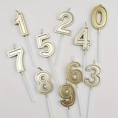 1pc Golden Number Birthday Candle 1 Year Old Party Cake Decoration