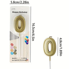 1pc Golden Number Birthday Candle 1 Year Old Party Cake Decoration