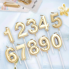 1pc Golden Number Birthday Candle 1 Year Old Party Cake Decoration