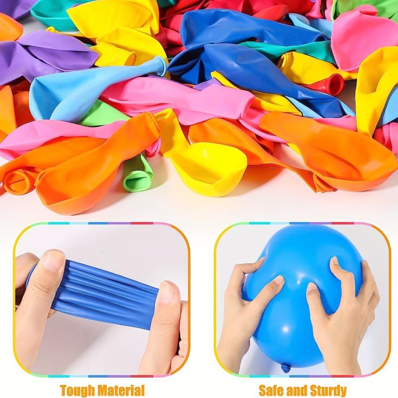 100pcs Rainbow Latex Balloons for Party Decor