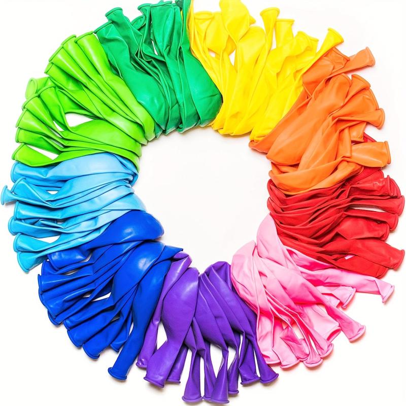 100pcs Rainbow Latex Balloons for Party Decor