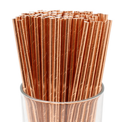 50pcs Metallic Rose & Laser Silver Paper Straws Disco Party Supplies