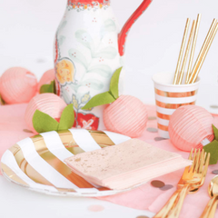 50pcs Metallic Rose & Laser Silver Paper Straws Disco Party Supplies
