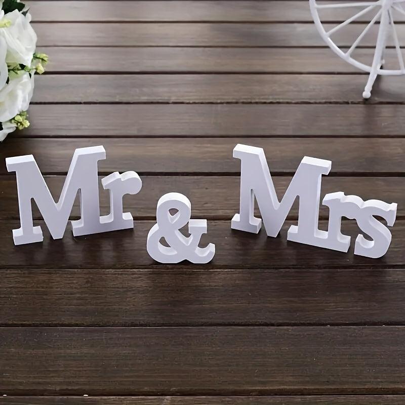 3pcs Mr Mrs Wedding Supplies Photography Props Wedding Party Decor