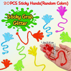 20pcs Sticky Hands Goodie Bag Stuffers Party Stretchy Toys