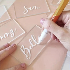 10pcs Acrylic Wedding Table Cards Rectangular Blank Name Cards DIY Handwritten