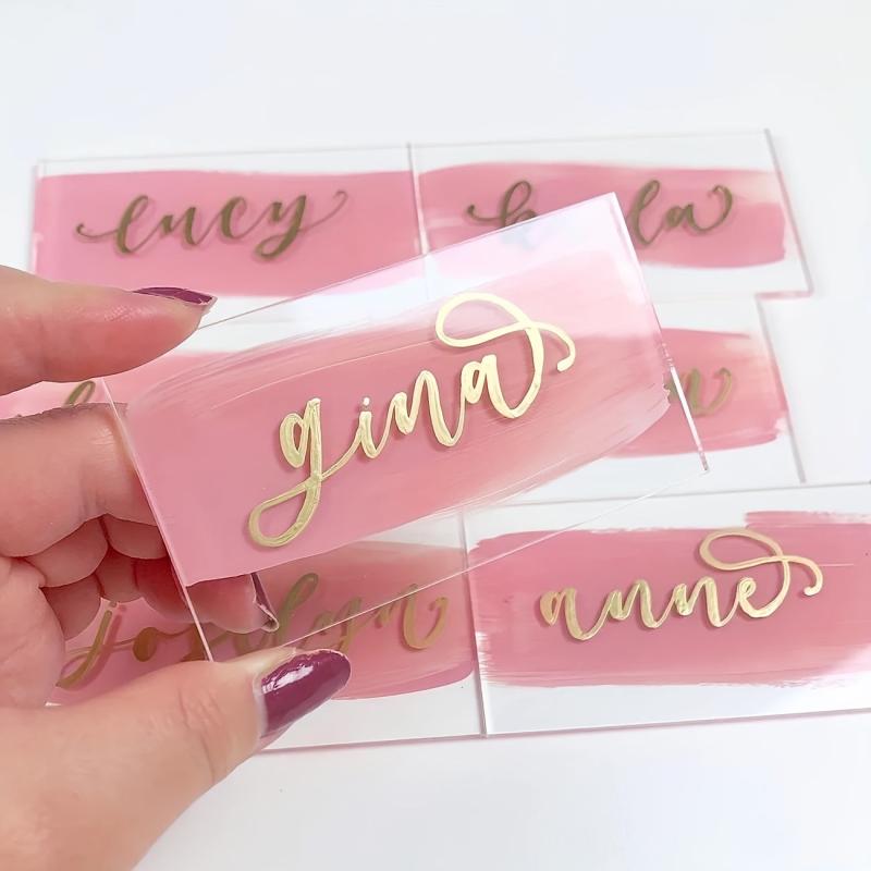 10pcs Acrylic Wedding Table Cards Rectangular Blank Name Cards DIY Handwritten