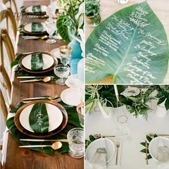 10pcs Artificial Palm Leaf Turtle Back Leaf Jungle Beach Theme Party Decor
