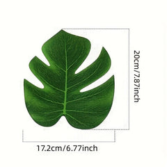 10pcs Artificial Palm Leaf Turtle Back Leaf Jungle Beach Theme Party Decor