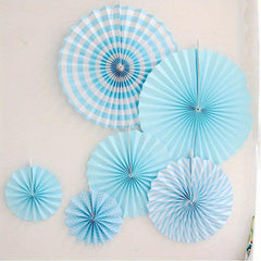 Carnival Colorful Paper Fan Flower Set Home Party Wedding Decoration
