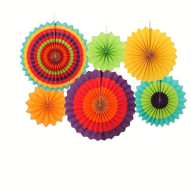 Carnival Colorful Paper Fan Flower Set Home Party Wedding Decoration