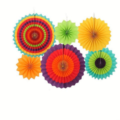 Carnival Colorful Paper Fan Flower Set Home Party Wedding Decoration