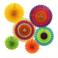 Carnival Colorful Paper Fan Flower Set Home Party Wedding Decoration