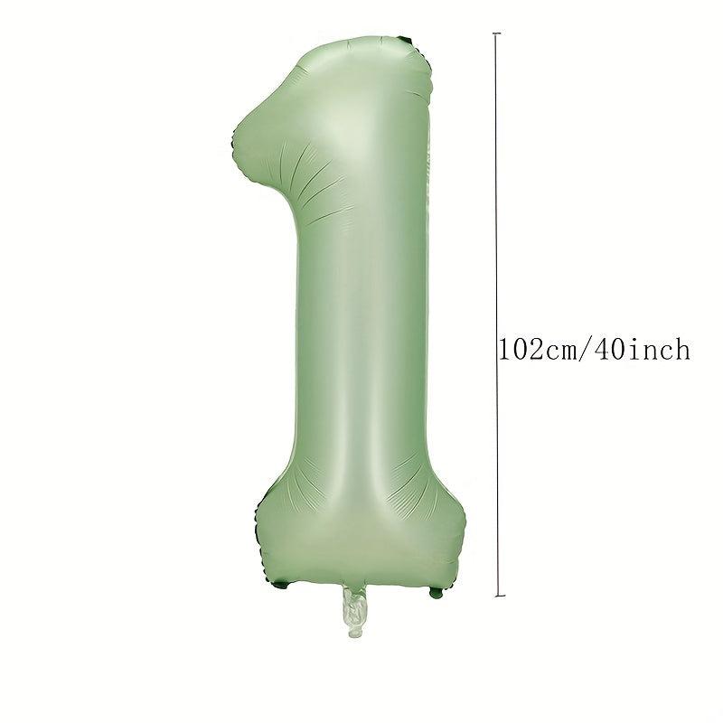 1pc 101 Olive Green Number Balloons for Birthday Parties and Showers