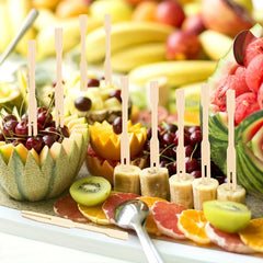 100 Bamboo Fruit Forks for Parties and Home Decor
