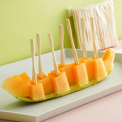 100 Bamboo Fruit Forks for Parties and Home Decor