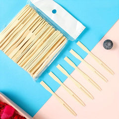 100 Bamboo Fruit Forks for Parties and Home Decor