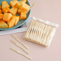 100 Bamboo Fruit Forks for Parties and Home Decor