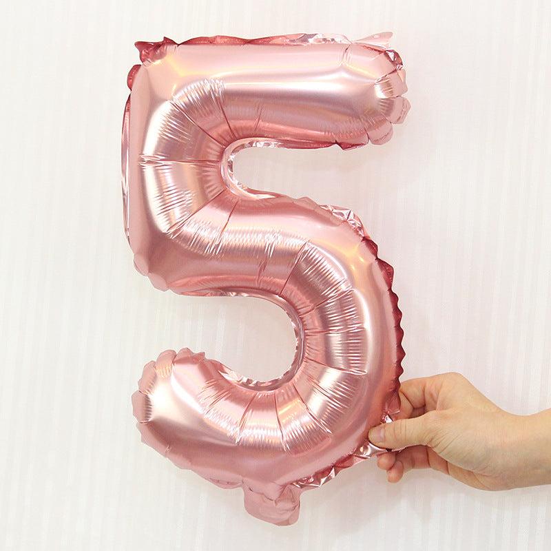 Rose Golden Number 0-9 Letters Aluminum Film Balloon Birthday Party Decoration