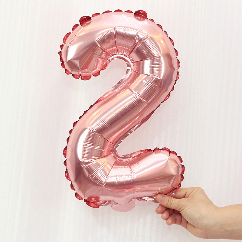 Rose Golden Number 0-9 Letters Aluminum Film Balloon Birthday Party Decoration