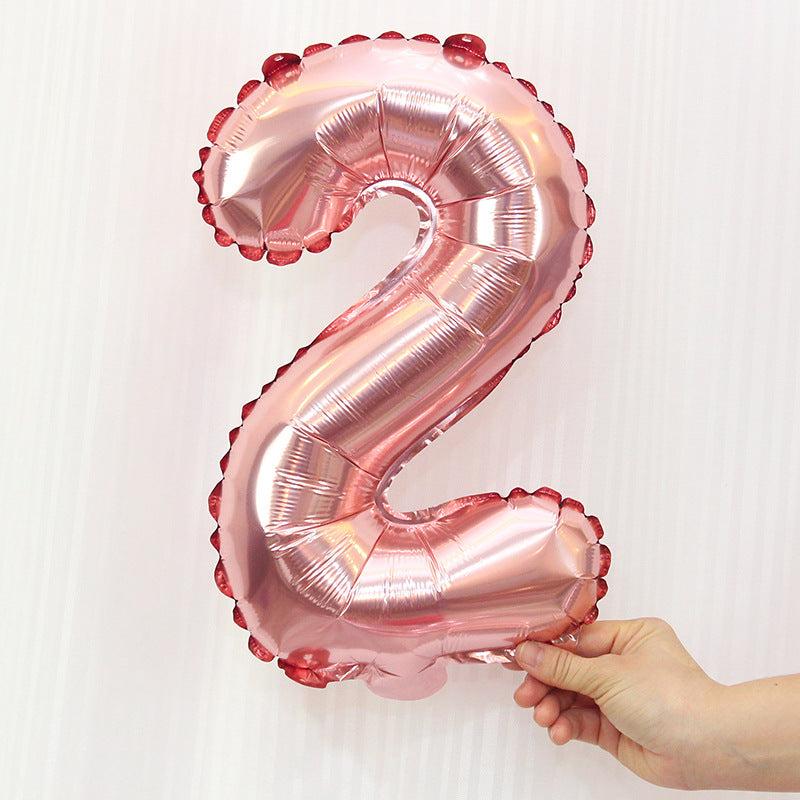 Rose Golden Number 0-9 Letters Aluminum Film Balloon Birthday Party Decoration