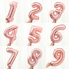 Rose Golden Number 0-9 Letters Aluminum Film Balloon Birthday Party Decoration