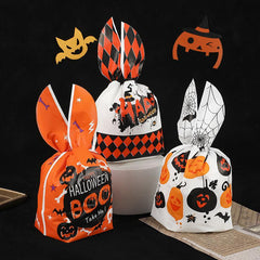 50pcs Halloween Packaging Bag Rabbit Ears Pumpkin Candy Bag
