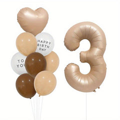 12pcs Caramel Heart Balloons 30 Foil Balloons for Birthday Wedding Party Decor