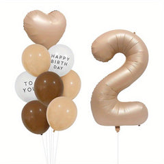 12pcs Caramel Heart Balloons 30 Foil Balloons for Birthday Wedding Party Decor