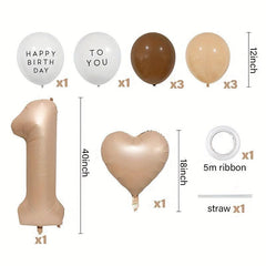 12pcs Caramel Heart Balloons 30 Foil Balloons for Birthday Wedding Party Decor