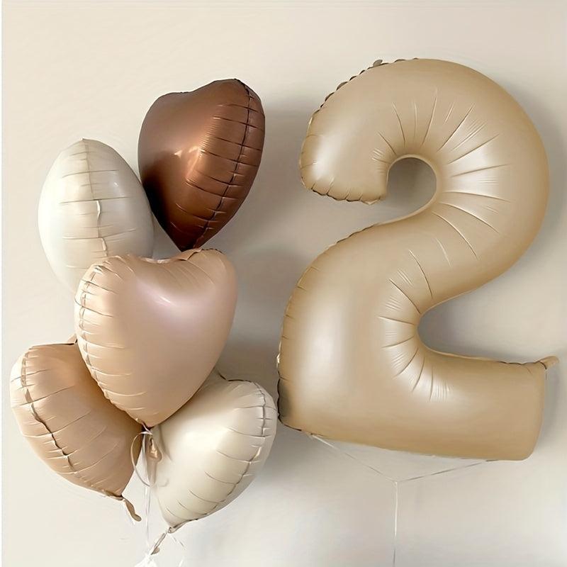 12pcs Caramel Heart Balloons 30 Foil Balloons for Birthday Wedding Party Decor