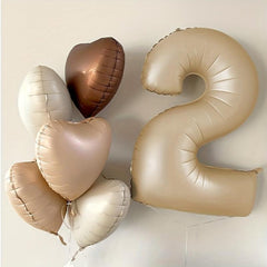 12pcs Caramel Heart Balloons 30 Foil Balloons for Birthday Wedding Party Decor