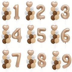 12pcs Caramel Heart Balloons 30 Foil Balloons for Birthday Wedding Party Decor