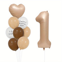 12pcs Caramel Heart Balloons 30 Foil Balloons for Birthday Wedding Party Decor