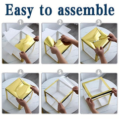 5 Golden Balloon Boxes with 52 Letters - Birthday Surprise Box Decoration