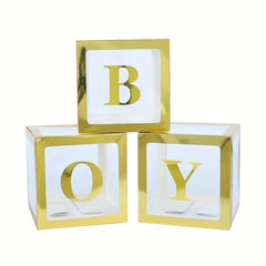 5 Golden Balloon Boxes with 52 Letters - Birthday Surprise Box Decoration